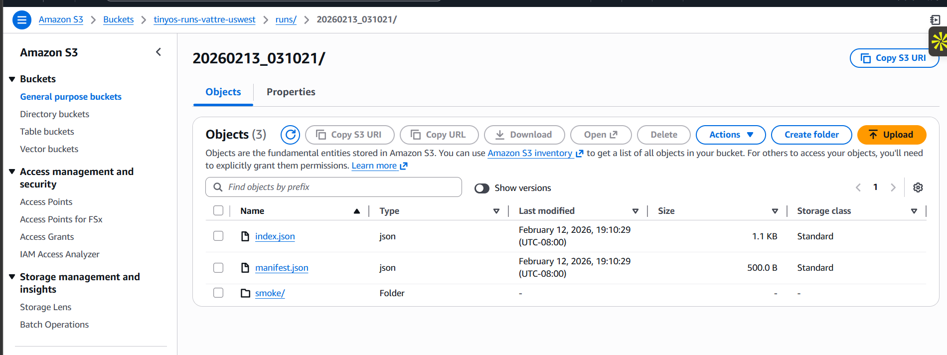 Telemetry platform S3 bucket view